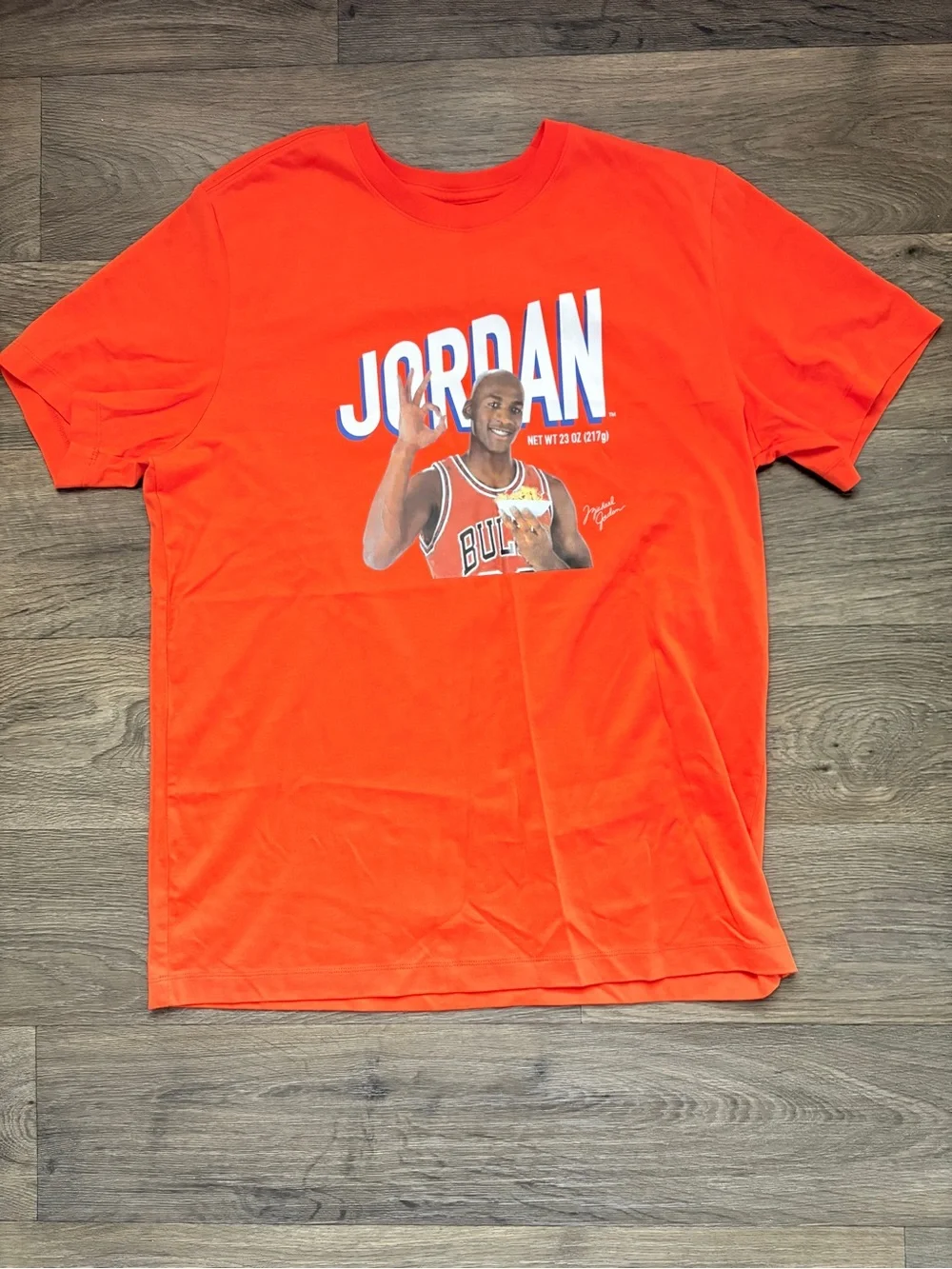 Jordan Crewneck Tee - Orange with White Logo